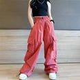 thumbnail image 5 of XIMIN Teen Girls Cargo Pants Clothes Trendy Casual Parachute Pant Joggers Loose Fit Fall Fashion High Waisted Wide Leg Baggy Streetwear Trousers with Pocket, 5 of 7