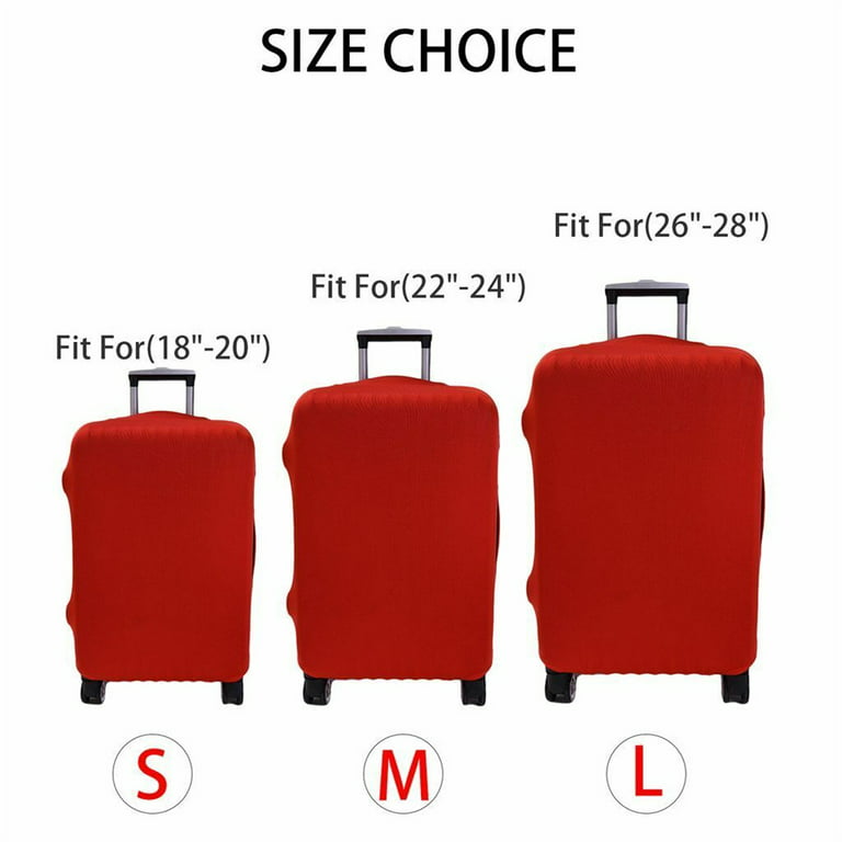 Black Elastic Luggage Cover Protector Solid Color Travel Luggage