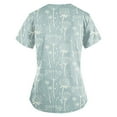 thumbnail image 3 of IYYVV Holiday Scrubs Tops for Women Womens Scrub Tops Fashion Printed Work Uniform T-Shirt V Neck Short Sleeve Nurse Scrub Tunic Blouse with Pockets Mint Green XL, 3 of 3