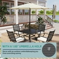 thumbnail image 6 of Mondawe 36*36inch Steel Square Outdoor Dining Table with 1.65" umbrella hole, for Backyard, Patio, Deck or Porch Gathering, 6 of 7