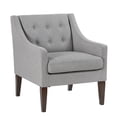 thumbnail image 3 of JERFIT Modern Button Tufted Accent Chair with Wood Legs, Gray Polyester Fabric Upholstered Armchair for Living Room, Bedroom, 3 of 10