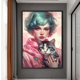 thumbnail image 3 of Punto Cruz Gato Y Mujer Pelo Corto Con Algodón Ecológico 11CT Bordado 40x60cm, 3 of 9