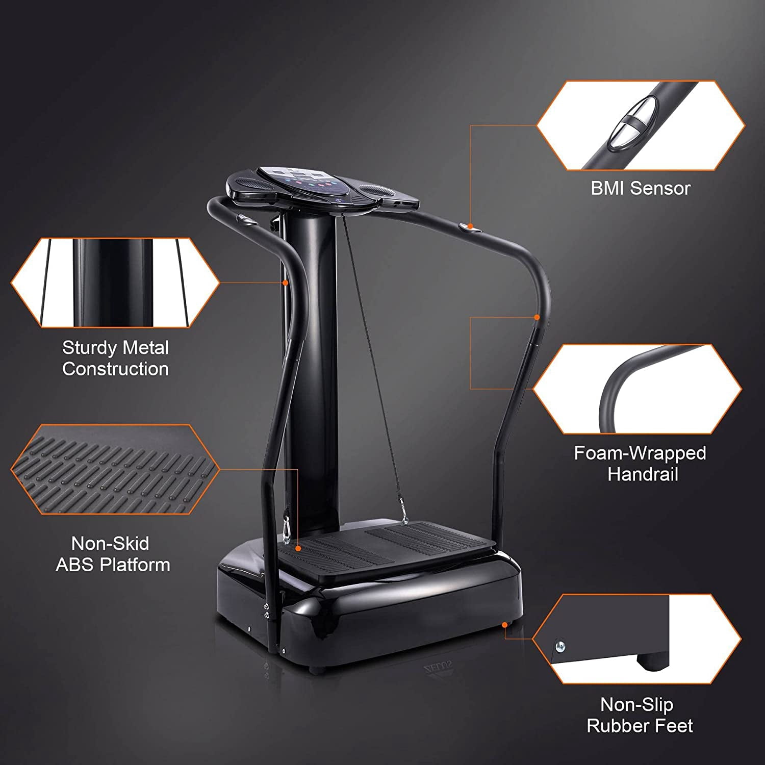 2000W Whole Body Vibration Platform Exercise Machine, 180 Speed Levels Vibration Plate with MP3 Player