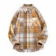 thumbnail image 1 of Blusa y camisa de manga larga con cuello vuelto para hombre, moda informal, bolsillo, botones, celosía, cuello vuelto, camisa de manga larga para hombre, abrigo de poliéster, 1 of 4