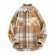 thumbnail image 1 of Blusa y camisa de manga larga con cuello vuelto para hombre, moda informal, bolsillo, botones, celosía, cuello vuelto, camisa de manga larga para hombre, abrigo de poliéster, 1 of 4