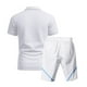 thumbnail image 5 of Eres Más Que una Camisa de Puntuación de Prueba Color Bloqueado Turndown Collar de Bolsillo Y Elástico de la Cintura Shorts Set, Vestido de Verano Casual de Poliéster, 5 of 9