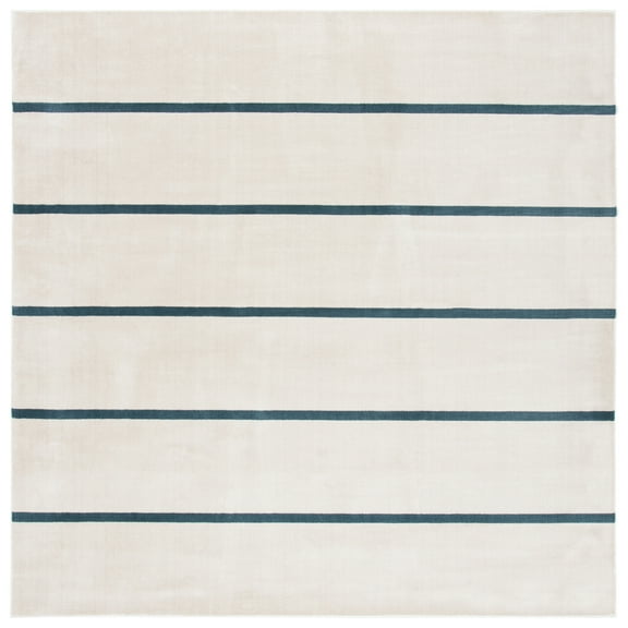 SAFAVIEH Orwell Caelestinus Striped Area Rug, Ivory/Navy, 6'7" x 6'7" Square