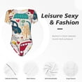 thumbnail image 4 of Fotbe London Symbols Body de Mujer con Cuello Redondo y Mangas Cortas, Sin Mangas Ajustado, Suave, Cómodo y Básico-X-Large, 4 of 7