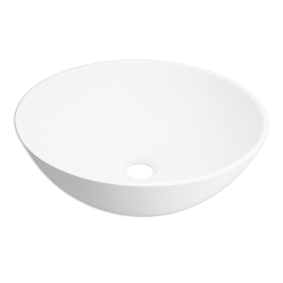 Nuvella Matte White Solid Surface Round Vessel Sink