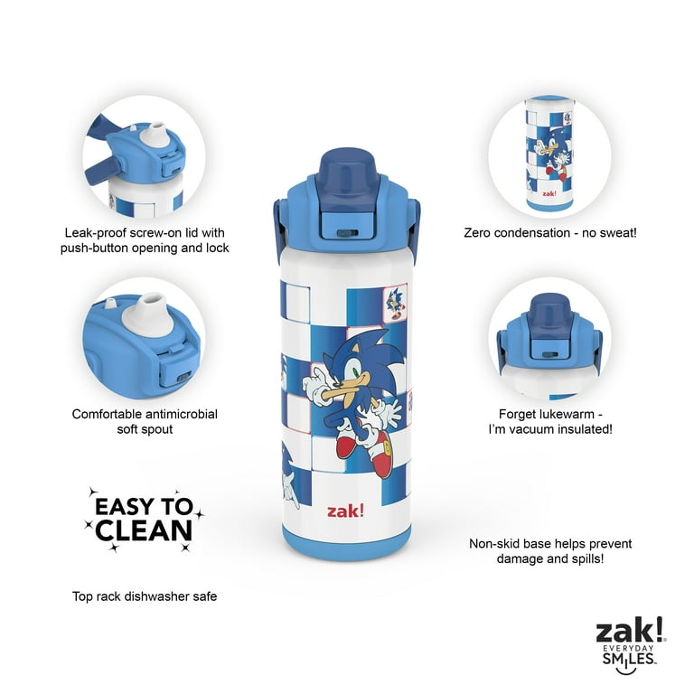 Zak Designs 20oz Stainless Steel Kids' Water Bottle with Antimicrobial  Spout