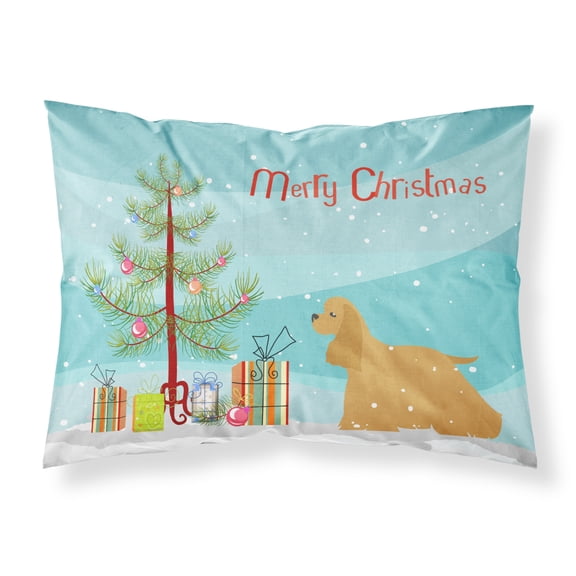 Cocker Spaniel Merry Christmas Tree Fabric Standard Pillowcase