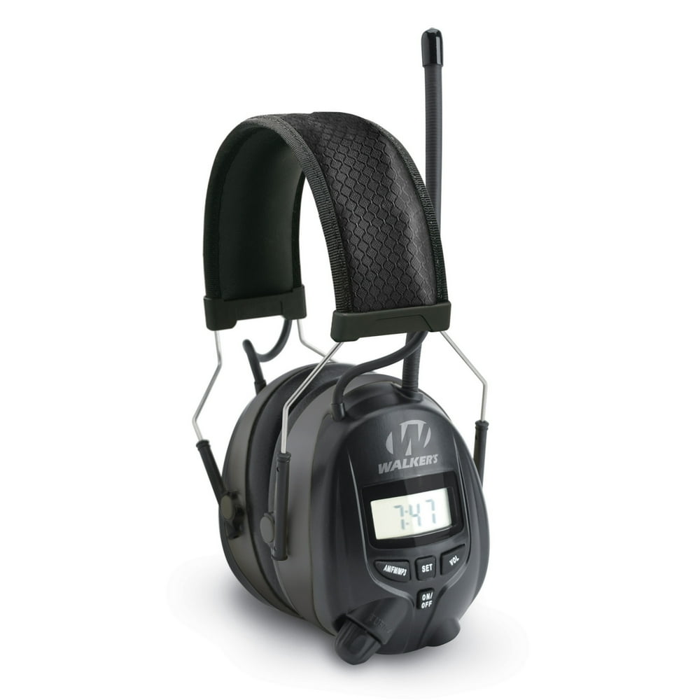 Walkers Hearing Protection Over Ear AM/FM Radio Earmuffs with Display