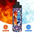 thumbnail image 5 of Uemuo mushroom colorful Skull star 18OZ Insulated Kettle, Sports Water Bottle, Stainless Steel Kettle, Vacuum Insulated Flask, Flip Lid Travel Mug, 5 of 7