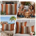 thumbnail image 5 of Burnt Orange Brown Outdoor Pillow Covers, Waterproof Decorative Throw Pillowcases Set of 2, Farmhouse Vintage Wooden Couch Cushion Cases with Zipper for Outside Patio Garden Sofa 20"x12", 5 of 9