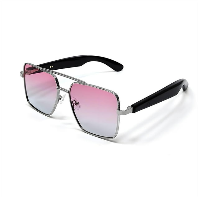 Gafas de Sol Inteligentes, Gafas para Música, Deportes Al Aire Libre, Impermeables, Anti-UV, Gafas con Bluetooth, Llamadas, para Hombres y Mujeres, Color Rosa.
