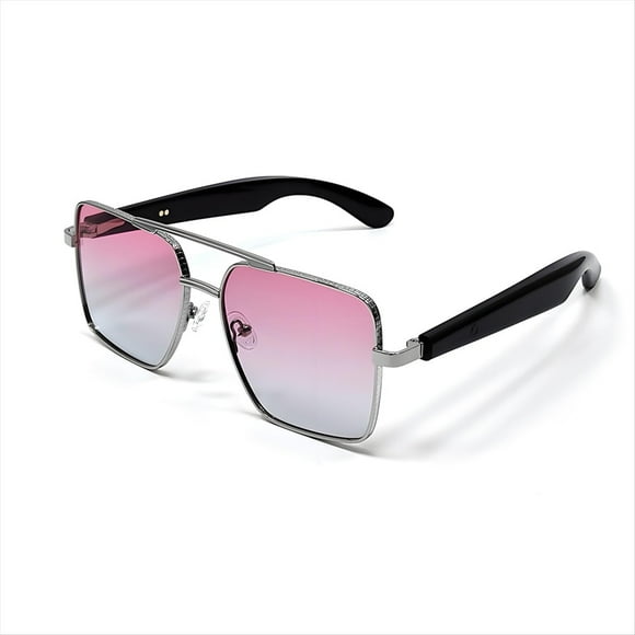 Gafas de Sol Inteligentes, Gafas para Música, Deportes Al Aire Libre, Impermeables, Anti-UV, Gafas con Bluetooth, Llamadas, para Hombres y Mujeres, Color Rosa.