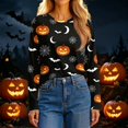 thumbnail image 5 of Garbnen S-5XL Halloween Long Sleeve Shirts for Women Ghost Pumpkin Spooky Women's Graphic T Shirts Plus Size Holiday Womens Pullover Red 4XL, 5 of 7