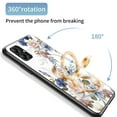 thumbnail image 2 of Feishell Compatible with Samsung Galaxy A04e 6.5 inch Flower Pattern Case with Diamond Ring Holder Support Magnetic Car Mount,Shockproof Luxury Glossy Glass Slim Phone Case for Women Girls,D, 2 of 11