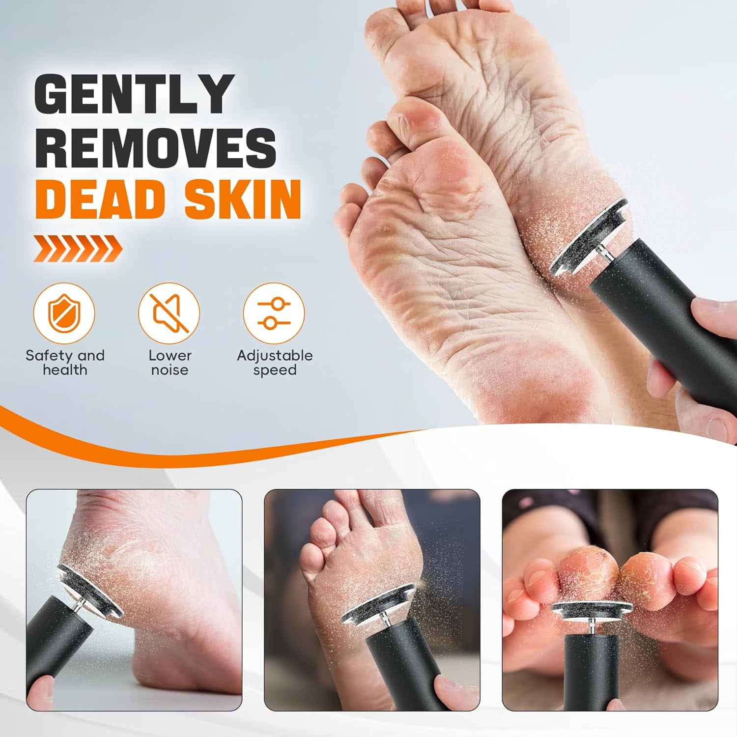 SONGAUN Electric Foot Callus Remover,Electric Foot File Speed Adjustment & Direction of Rotation Controller, Pedicure Tools for Feet with 60Pcs Replacement Sandpaper