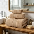 thumbnail image 4 of Juego de toallas de algodón extragrande de 3 piezas con toalla facial, de manos y de baño, multicolor, suave, altamente absorbente, de secado rápido, ligero y portátil., 4 of 6