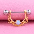 thumbnail image 3 of tredstone Flower Shape Body Nipple Barbell Piercing Rings Opal Nipple Ring Barbell Body Piercing Jewelry Nipple Ring, 3 of 8