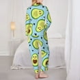 thumbnail image 5 of Bingfone Womens Pajama Sets Avocado And Hearts Print,Long Sleeve Loungewear Pajamas Set-Small, 5 of 9