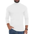 thumbnail image 2 of Men's Turtleneck Sweater Casual Knitted Slim Fit Basic Long Sleeve Tops Thermal Lightweight Pullover Sweaters (L, White), 2 of 9