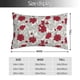 thumbnail image 2 of Balery Leaves And Anemone Flowers In Red Grey Funda de Cojín Estampada, Regalos para Mujeres, Regalos de Amor para Ella, Regalos para Novia o Esposa, Funda de Almohada-16"x24", 2 of 6