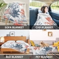 thumbnail image 2 of Yayeee Throw Blanket for Couch Soft Warm 60" x 80" Sofa Chair Bed Decoration, White Sea Plants, 2 of 7