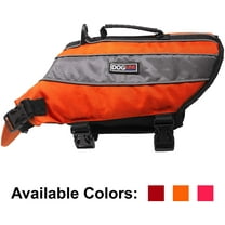 DogLine - Dog Life Jacket Dog Life Vest for Swimming and Boating in Hi-Viz Colors with Reflective Strips Mesh Underbelly for Draining and Drying and Top Carry Handle(Neon Orange: Girth 11" - 15")