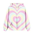 thumbnail image 2 of Sudadera con capucha para niña, para el Día de San Valentín, con estampado de color, de manga larga, informal, deportiva, con capucha, de manga larga, con inserciones en los hombros, blusa de poliéste, 2 of 6