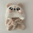 thumbnail image 4 of Sunvit-Panties 2-in-1 Kidss & Kids 1-6 Years Unisex Beige Plush Warm Winter Hat with Scarf, Cute Panda Design with Ear Flaps, Nylon Spandex Cold Weather Accessory,Size 1 T, 4 of 7