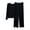 Black, variant on 2 Piece Sets for Women Plus Size Casual Shorts Two Piece Pants Outfit Women's Loose Solid Color T-shirt Wide Leg Pants Home Wear Two-piece Long Sleeve U-Neck Shirts Sets