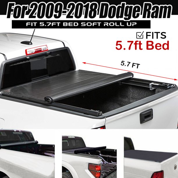 Roll Up Tonneau Cover For 2009 2018 Dodge Ram 1500 Cre W Cab 5 7ft Short Bed Us Walmart Com Walmart Com