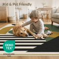 thumbnail image 4 of ODIKA 5'x7' Washable Area Rug Non-Slip, Low Pile, Stain Resistant Green Gold Geometric Artistic Elegant Abstract Design with Bold Contrasting for Guest Room, Lounge, Apartment, 4 of 7