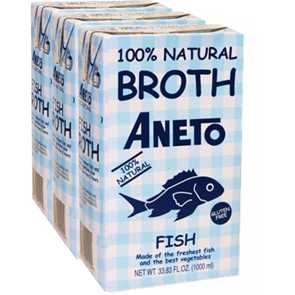 Fish Broth 100 Natural stock by Imported from Spain (Pack of 3