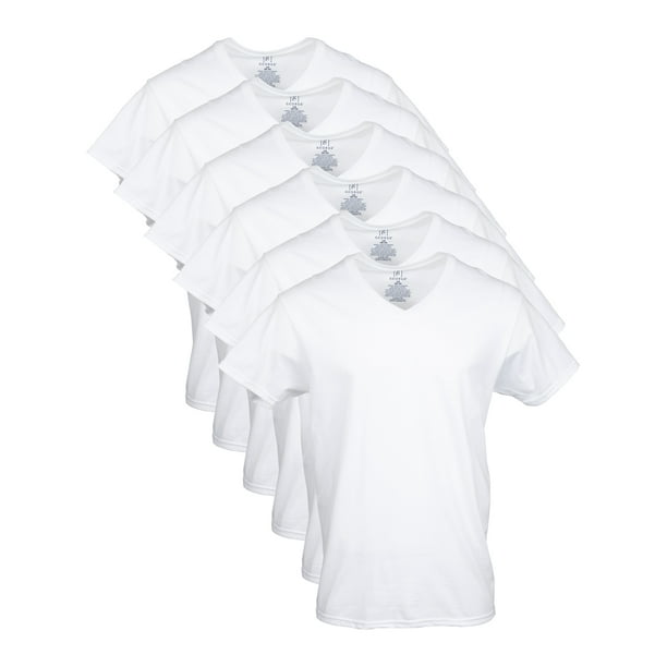 George Men's V-Neck T-shirts, 6-Pack - Walmart.com