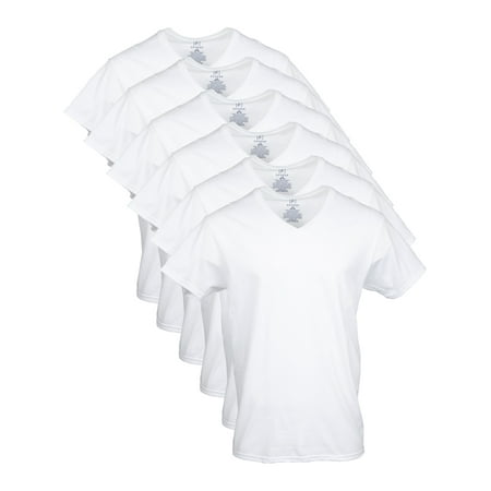 George Men's V-Neck T-shirts, 6-Pack (Best White V Neck T Shirt)