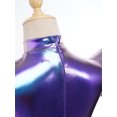thumbnail image 7 of Hansber Girls Gymnastics Leotard Metallic Shiny Flying Sleeve Mock Neck Dance Bodysuit One Piece Tumbling Outfit Blue 8, 7 of 7