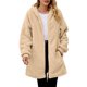 thumbnail image 3 of Cárdigan de Larga con Capucha y Cremallera para Mujer, Chaqueta Holgada de Felpa, Chaqueta de Felpa para Mujer Color Albaricoque L, 3 of 8