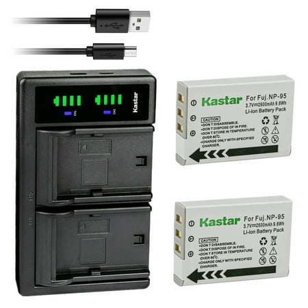 Kastar 2-Pack Battery and LTD2 USB Charger Replacement for Fujifilm FinePix F30 FinePix F31FD FinePix REAL 3D W1 FinePix X30 FinePix X70 FinePix X100 FinePix X100S FinePix X100LE Digital Camera