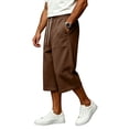 thumbnail image 3 of Men's Baggy Sweat Shorts Solid Y2k Shorts Casual Under Knee Shorts 3/4 Gym Shorts with Big Pockets, 3 of 7