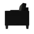 thumbnail image 5 of Home Design Marcia Square Arm Loveseat with Padded Back and Seat, Modern Upholstery, Black Legs, Comfortable Living Room Seating, Black, 5 of 8
