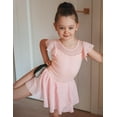 thumbnail image 5 of Oudiya Girls Ballet Leotards Ruffle Sleeve Shinny Dance Dress Outfits Toddler Ballerina Clothes for Kids 3-11Y, 5 of 9