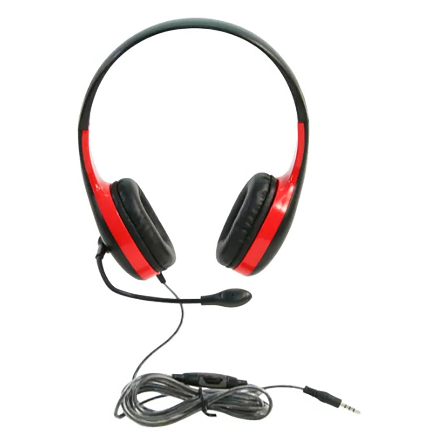 Califone On-Ear Headset with Gooseneck Microphone, 3.5mm, Red