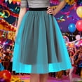 thumbnail image 2 of oqasdz Carnival Solid Color Tiered Mesh Skirt Asymmetrical Hem Party Wear with White Elegant Flowy Design for Festive Celebrations Events, 2 of 6