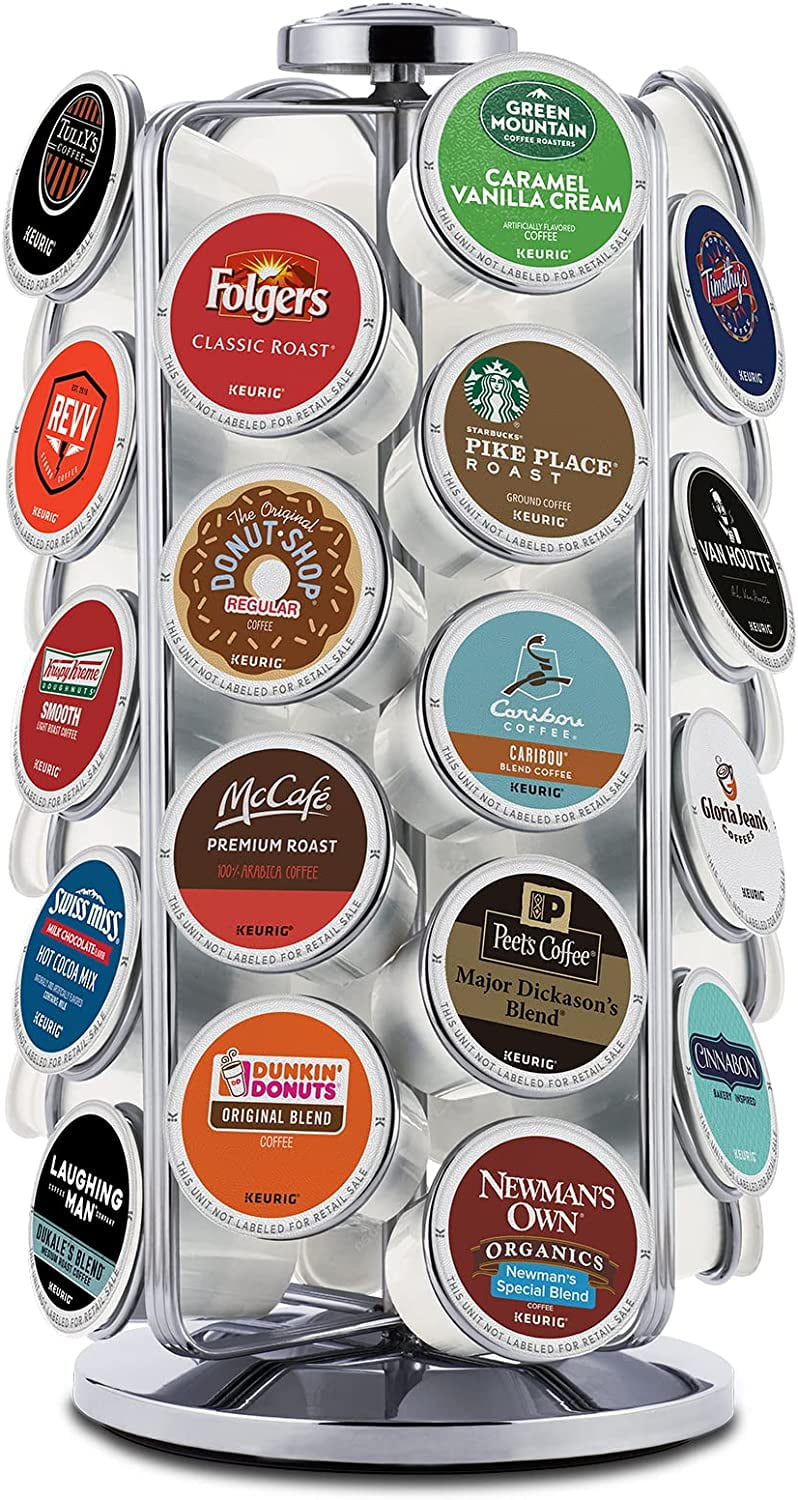 Keurig Storage Carousel, Coffee Pod Storage, Holds up to 36 Keurig KCup Pods, Silver