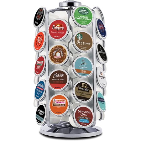 Keurig Storage Carousel, Coffee Pod Storage, Holds up to 36 Keurig K-Cup Pods, Silver