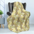 thumbnail image 4 of Pineapple Soft Flannel Fleece Throw Blanket, Summer Themed Overlapping Curving Exotic Tropical Pineapples with Lines Print, Cozy Plush for Indoor and Outdoor Use, 60" x 80", Multicolor, by Ambesonne, 4 of 5