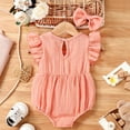 thumbnail image 4 of Glisme Infant Onesie For Girls 9-12 Months Sleeveless Solid Color Romper Round Neck Jumpsuit Classic Playsuit Pink, 4 of 8